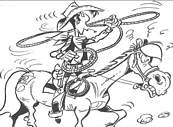coloriage lucky luke joue du lasso